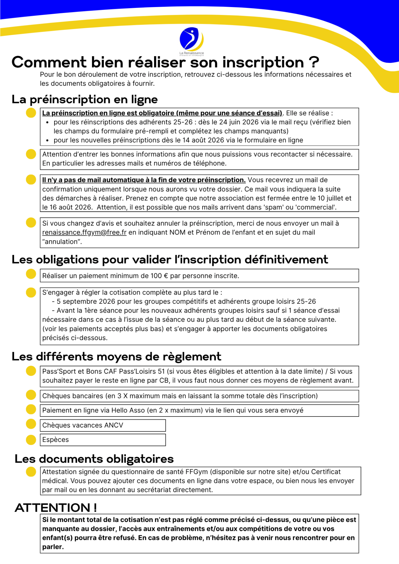 Comment bien realiser son inscription la renaissance